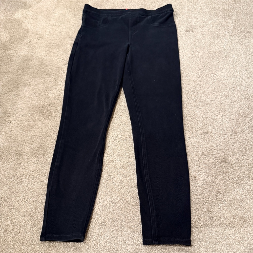 Spanx Women’s Jean Black Leggings Shaping Skinny Pull On Stretch Jeggings Size L